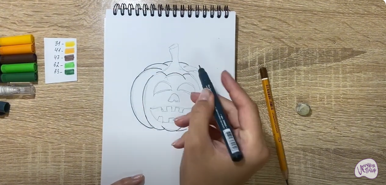 Рисуем Тыква на Хэллоуин