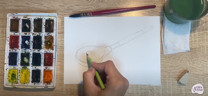 Рисуем Деревянная ложка