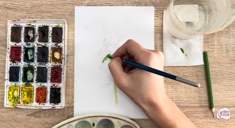 Рисуем Ясколка длинноволосая