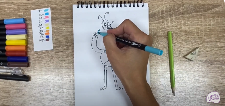 Рисуем Птица Тинк из мультфильма "Маракуда"
