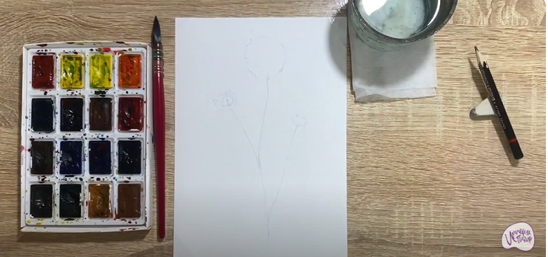 Рисуем Цветок "Скабиоза"