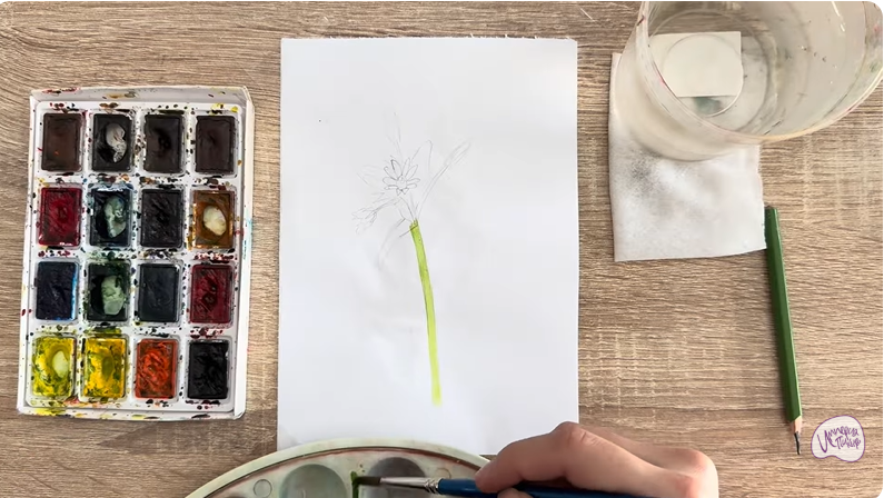 Рисуем Ясколка длинноволосая