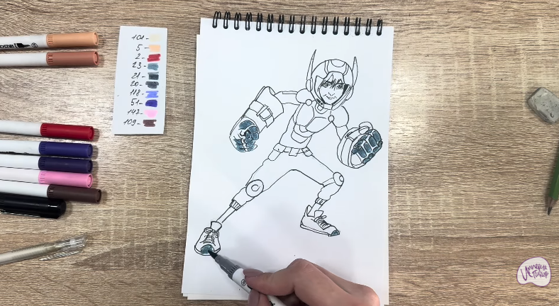 Рисуем Хиро Хамада из "Город Героев"