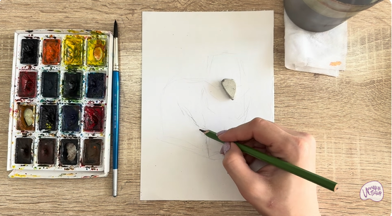 Рисуем Собака породы Ньюфаундленд