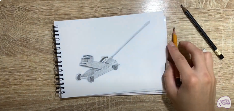 Рисуем Подкатной домкрат