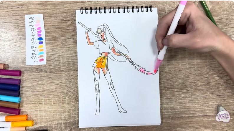 Рисуем Мира из "Кейпоп-охотницы на демонов"