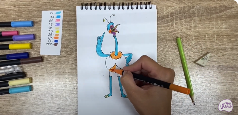Рисуем Птица Тинк из мультфильма "Маракуда"
