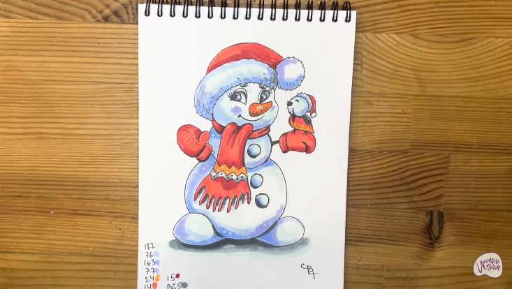 Рисуем Снеговик