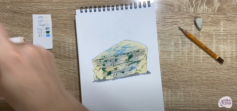 Рисуем Сыр с плесенью