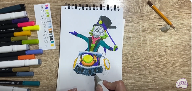 Рисуем Чак из Brawl Stars