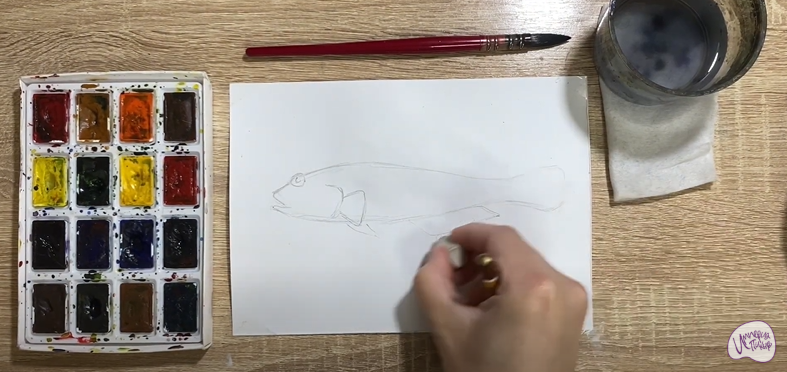 Рисуем Рыба "Бычок"