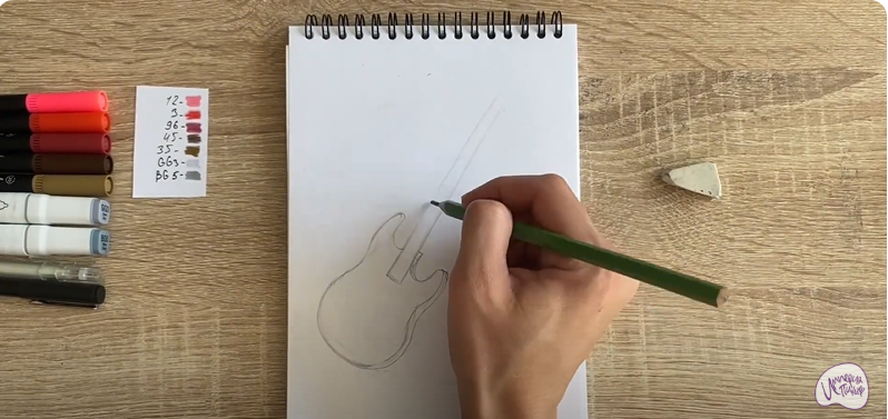 Рисуем Электрогитара