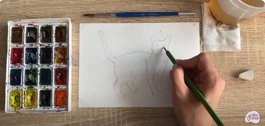 Рисуем Бенгальская кошка