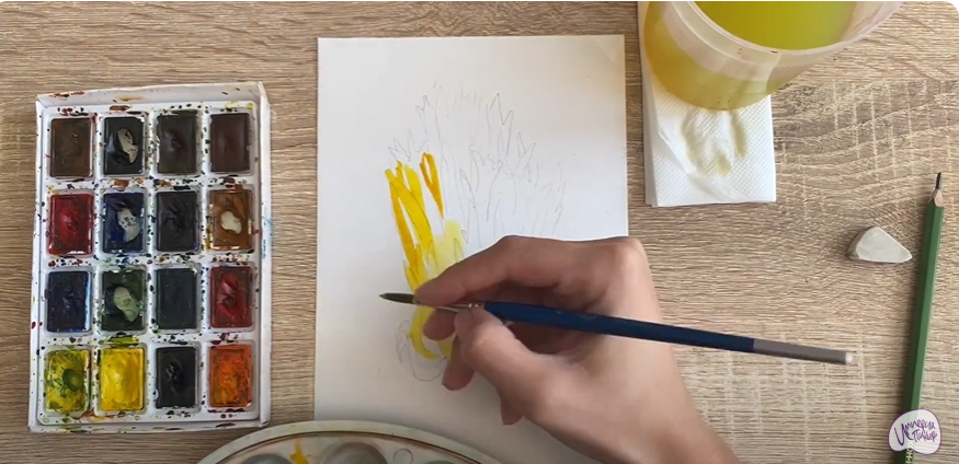 Рисуем Рогатик жёлтый