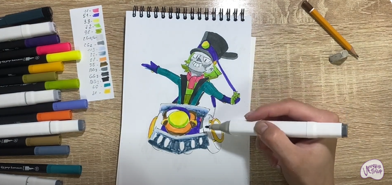 Рисуем Чак из Brawl Stars