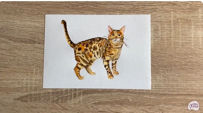 Рисуем Бенгальская кошка