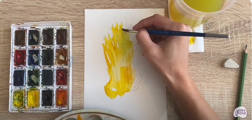 Рисуем Рогатик жёлтый