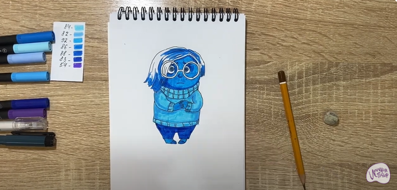 Рисуем Печаль из "Головоломки 2"