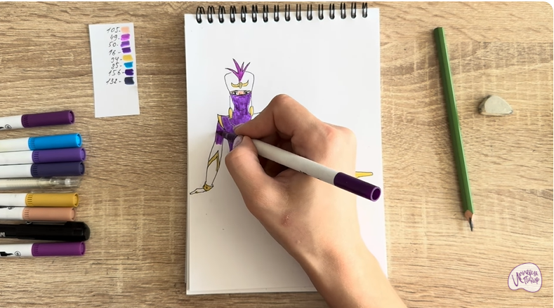 Рисуем Шамаханская Царица из "Три богатыря"