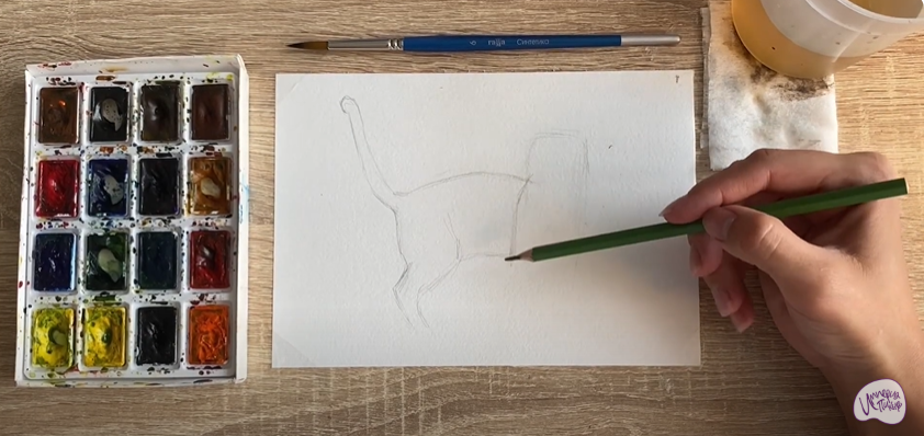 Рисуем Бенгальская кошка