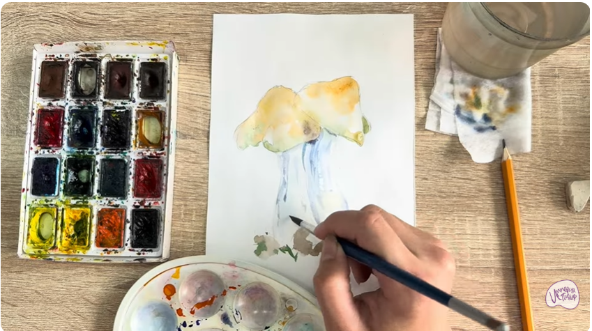 Рисуем Энтолома садовая