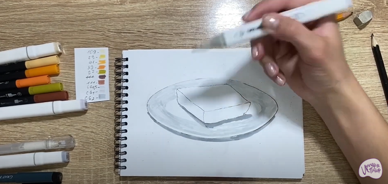 Рисуем Запеканка с изюмом
