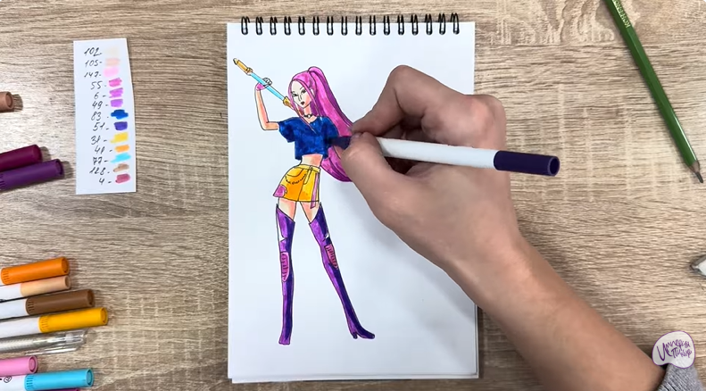 Рисуем Мира из "Кейпоп-охотницы на демонов"