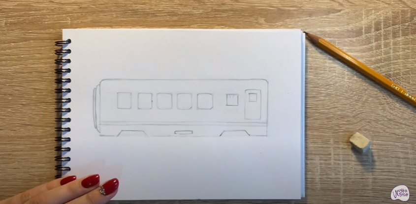 Рисуем Вагон поезда