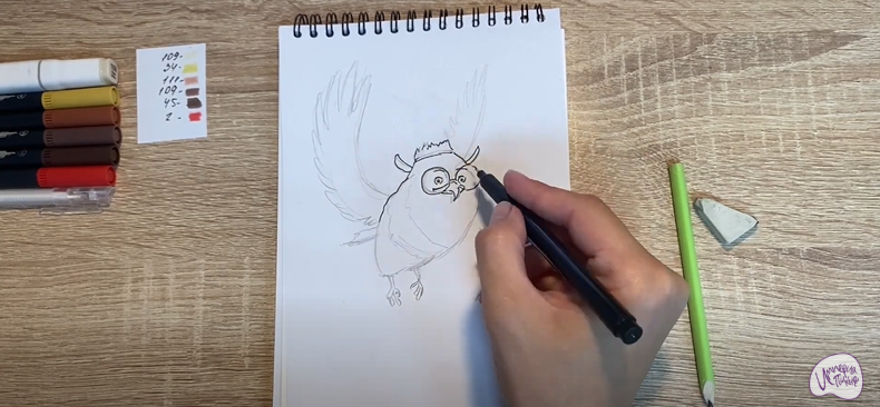 Рисуем Сова из "Царевны"