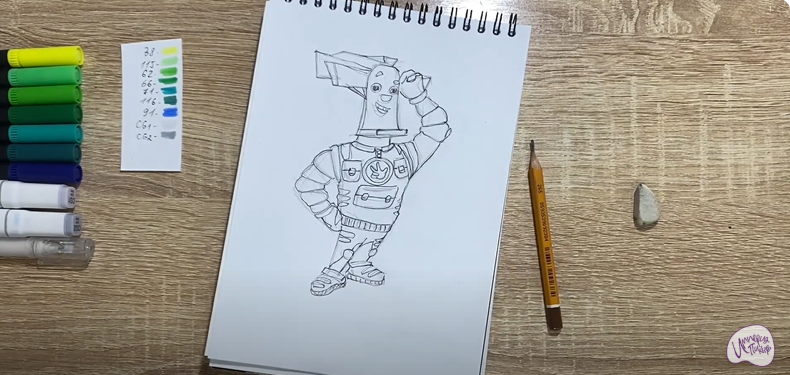 Рисуем Папус из "Фиксики"