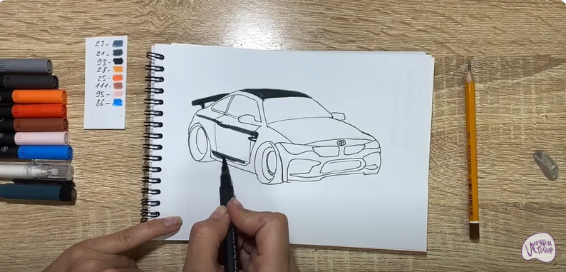 Рисуем Машина марки "БМВ"