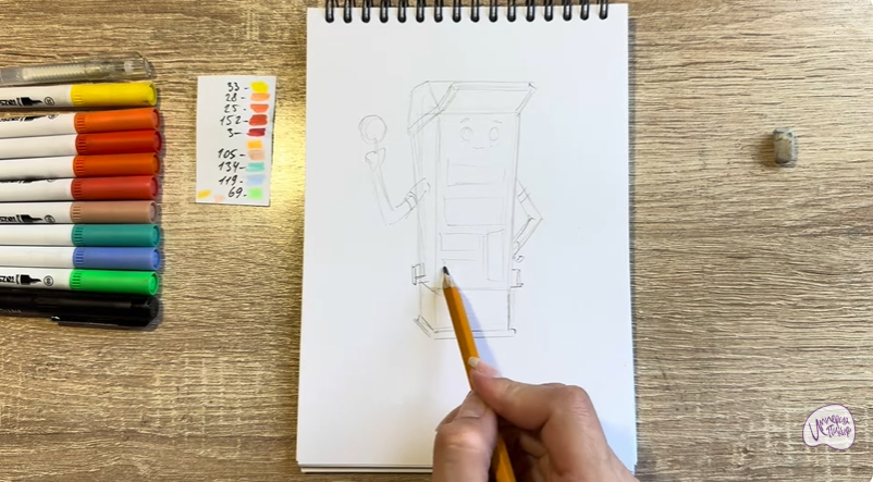 Рисуем Петя из мультфильма  "Домики"