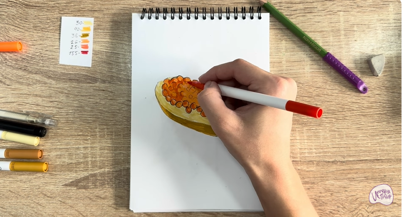 Рисуем Бутерброд с красной икрой