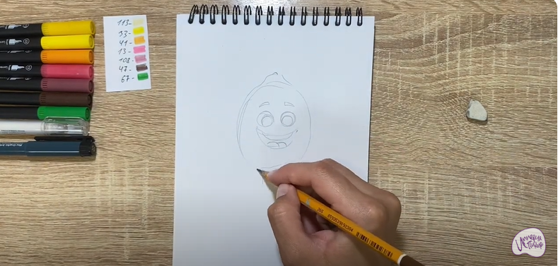 Рисуем Мультяшный лимон