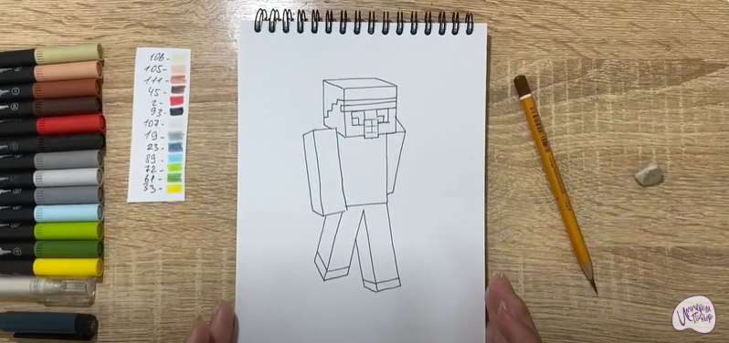 Рисуем Голем из "Minecraft"