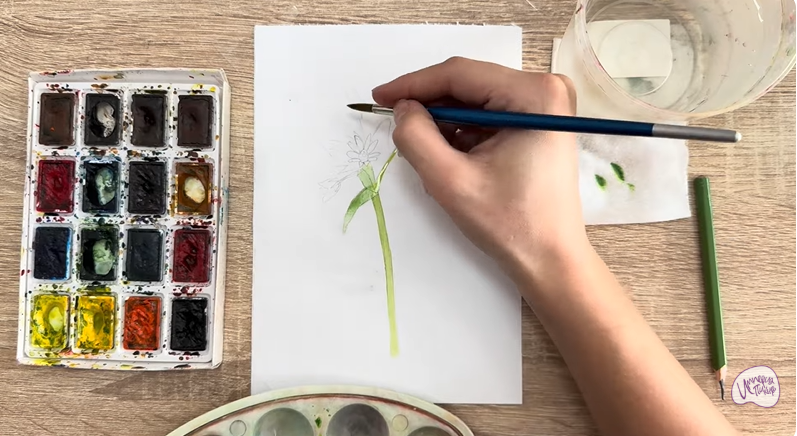 Рисуем Ясколка длинноволосая