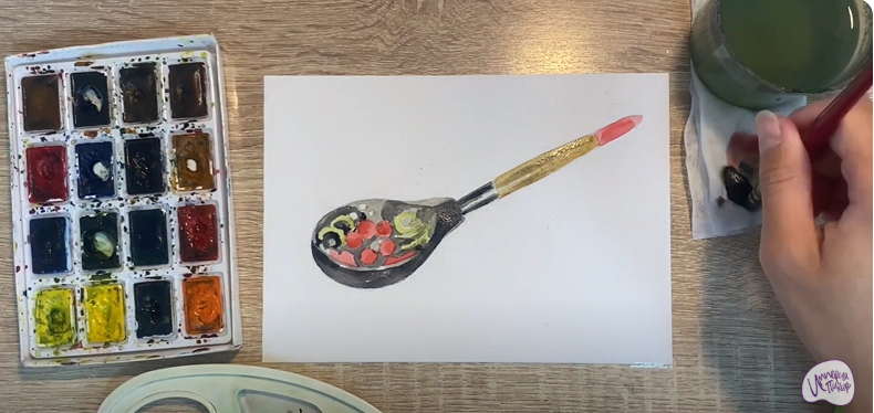 Рисуем Деревянная ложка