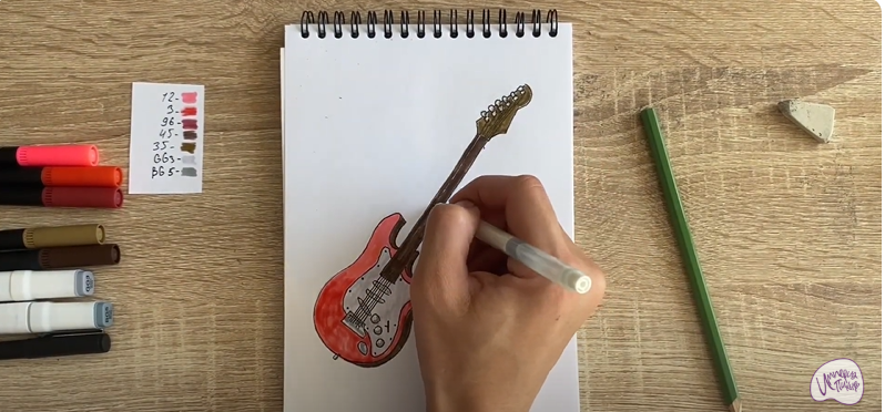 Рисуем Электрогитара