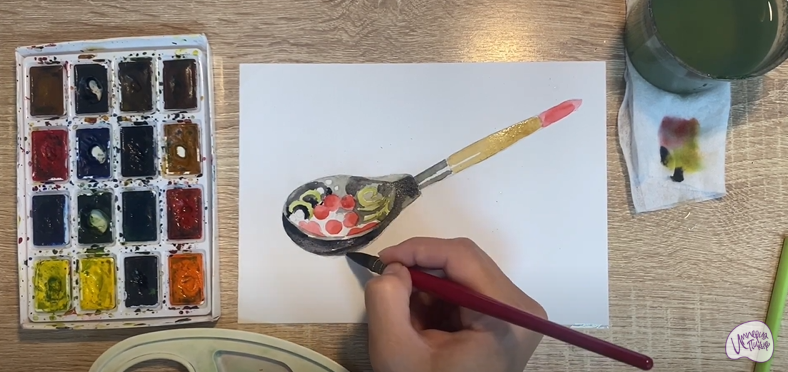 Рисуем Деревянная ложка