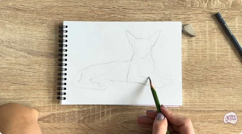 Рисуем Ориентальная кошка