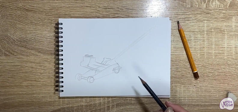 Рисуем Подкатной домкрат