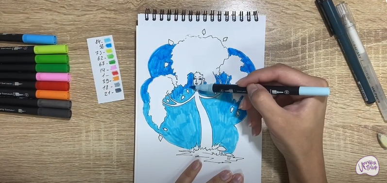 Рисуем Берёза из сказки