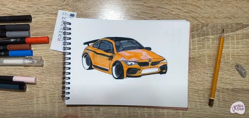 Рисуем Машина марки "БМВ"