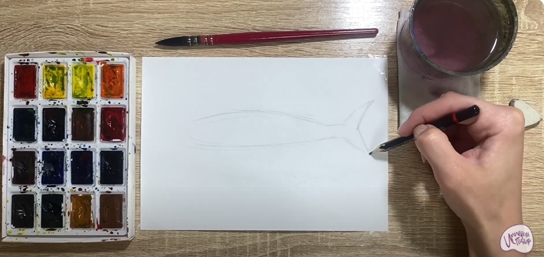 Рисуем Байкальский омуль