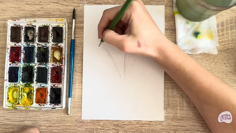 Рисуем Мать-и-мачеха