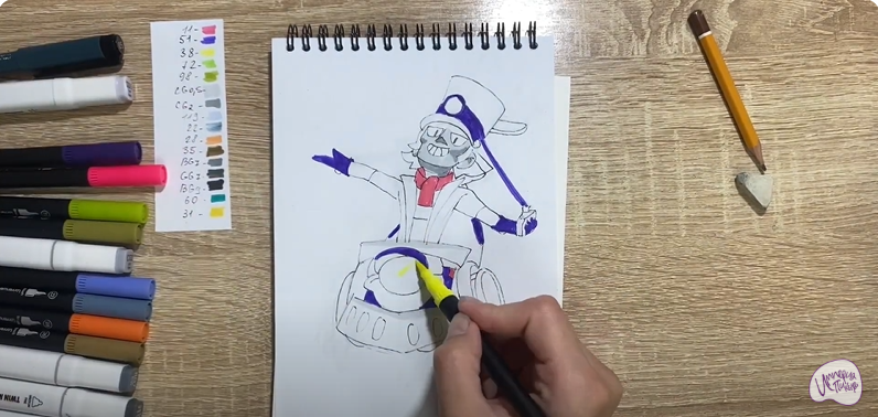 Рисуем Чак из Brawl Stars