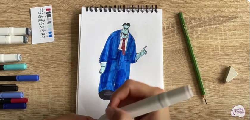 Рисуем Франкенштейн из "Монстры на каникулах"