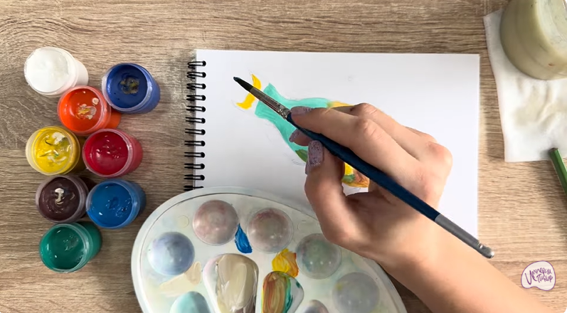 Рисуем Рыба-попугай