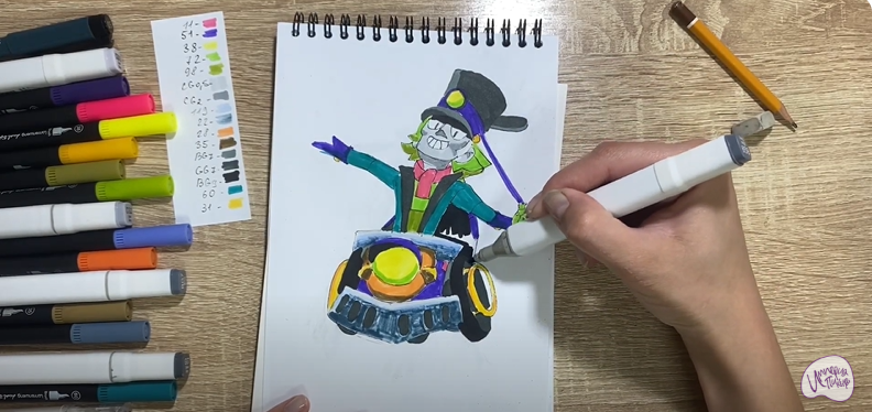 Рисуем Чак из Brawl Stars