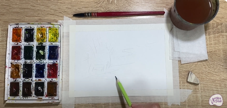Рисуем Кочка на болоте